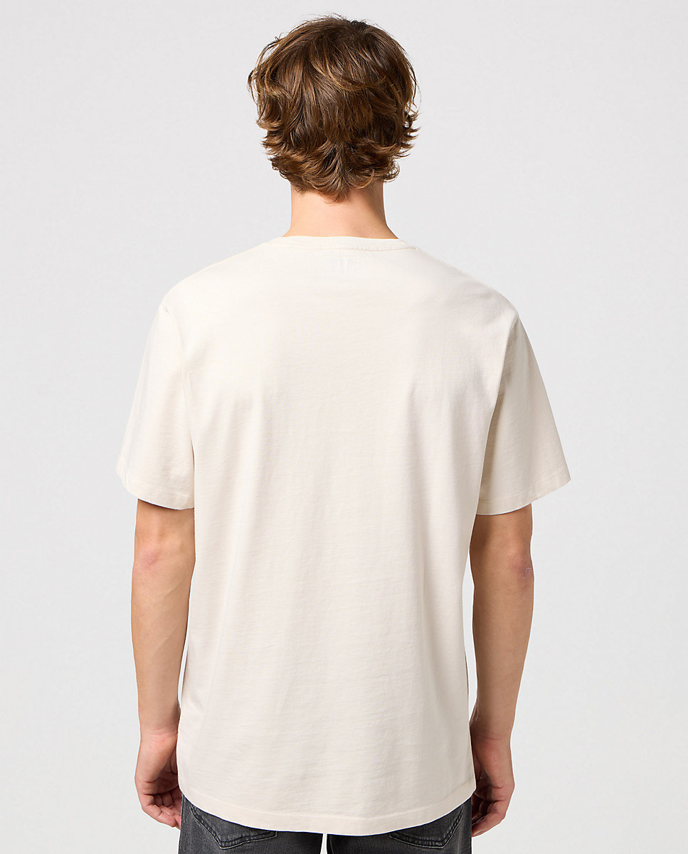 Camiseta de hombre en color blanco de manga corta - Wrangler - Beige Beige-3