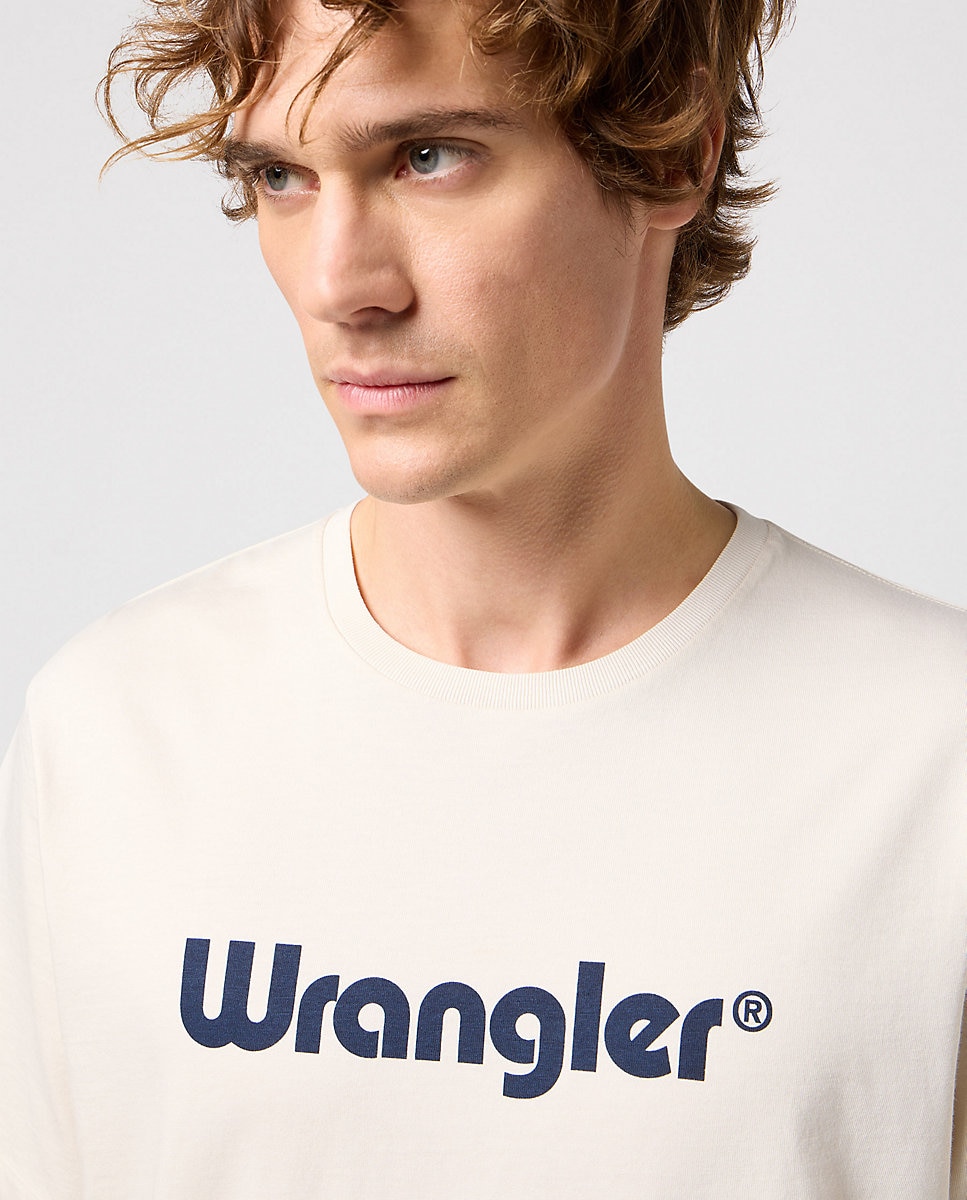 Camiseta de hombre en color blanco de manga corta - Wrangler - Beige Beige-4