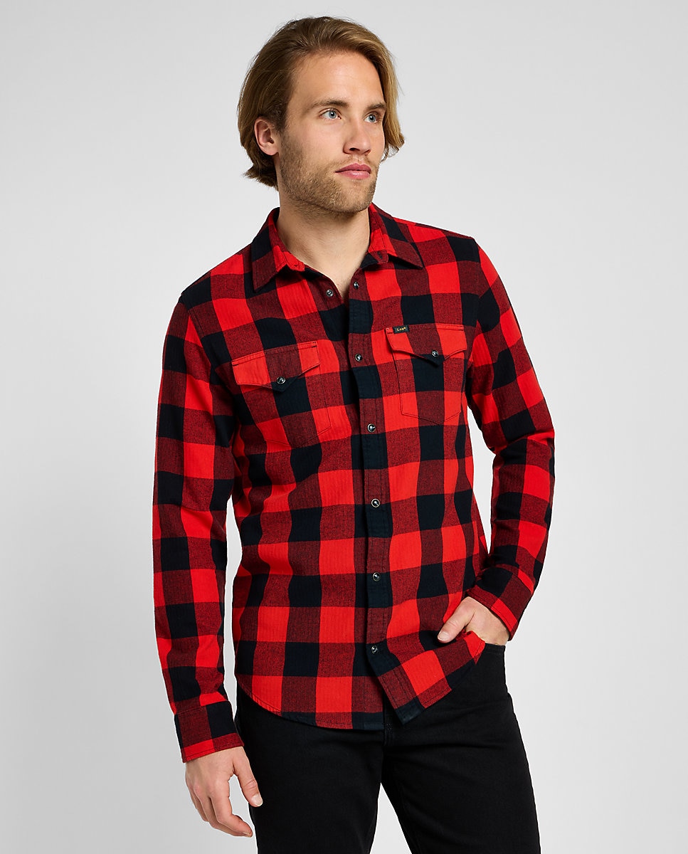 Camisa de hombre relaxed de cuadros en rojo Lee El Corte Ingles