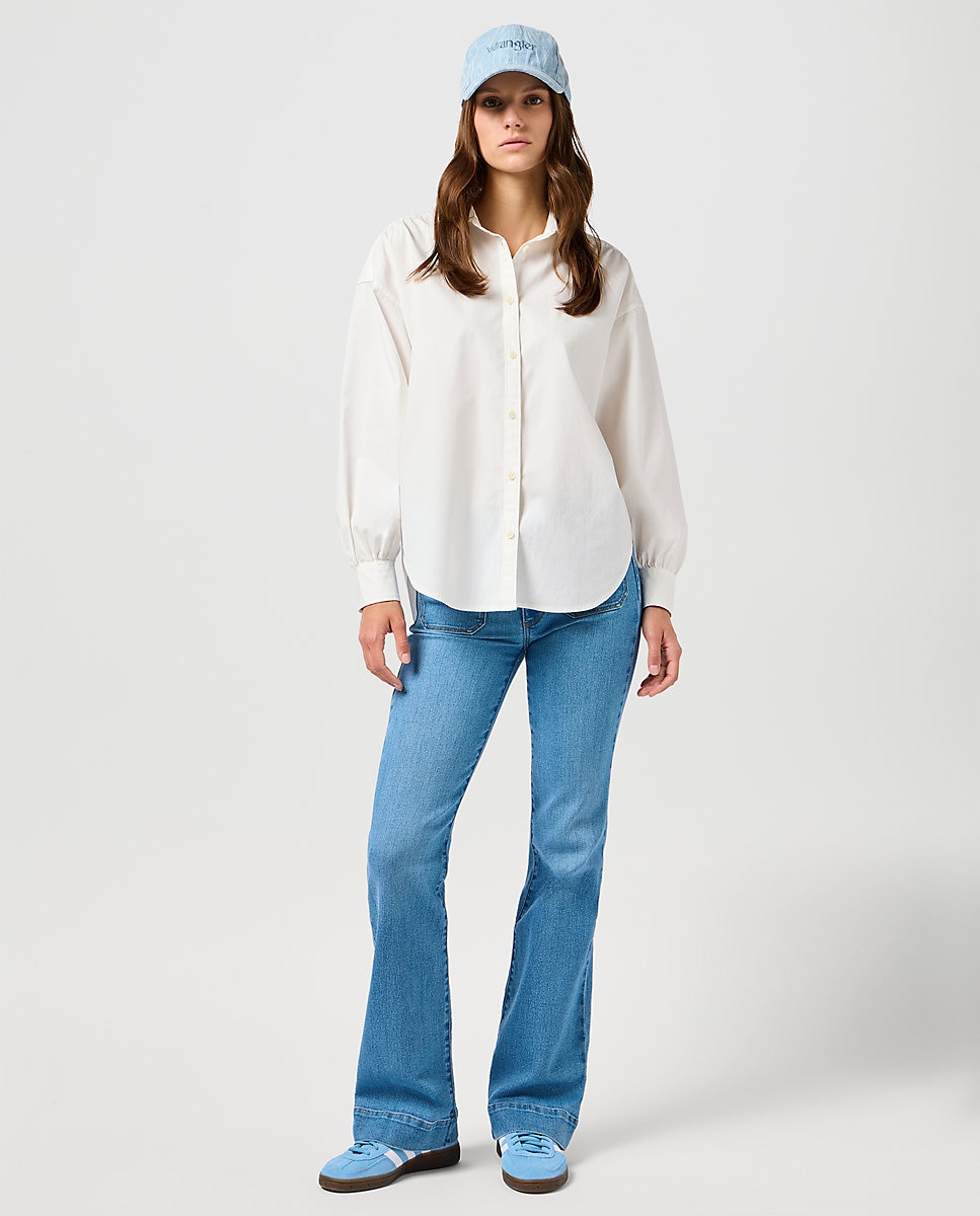 Vaquero Flare de mujer de corte campana en - Wrangler - Azul Azul-1