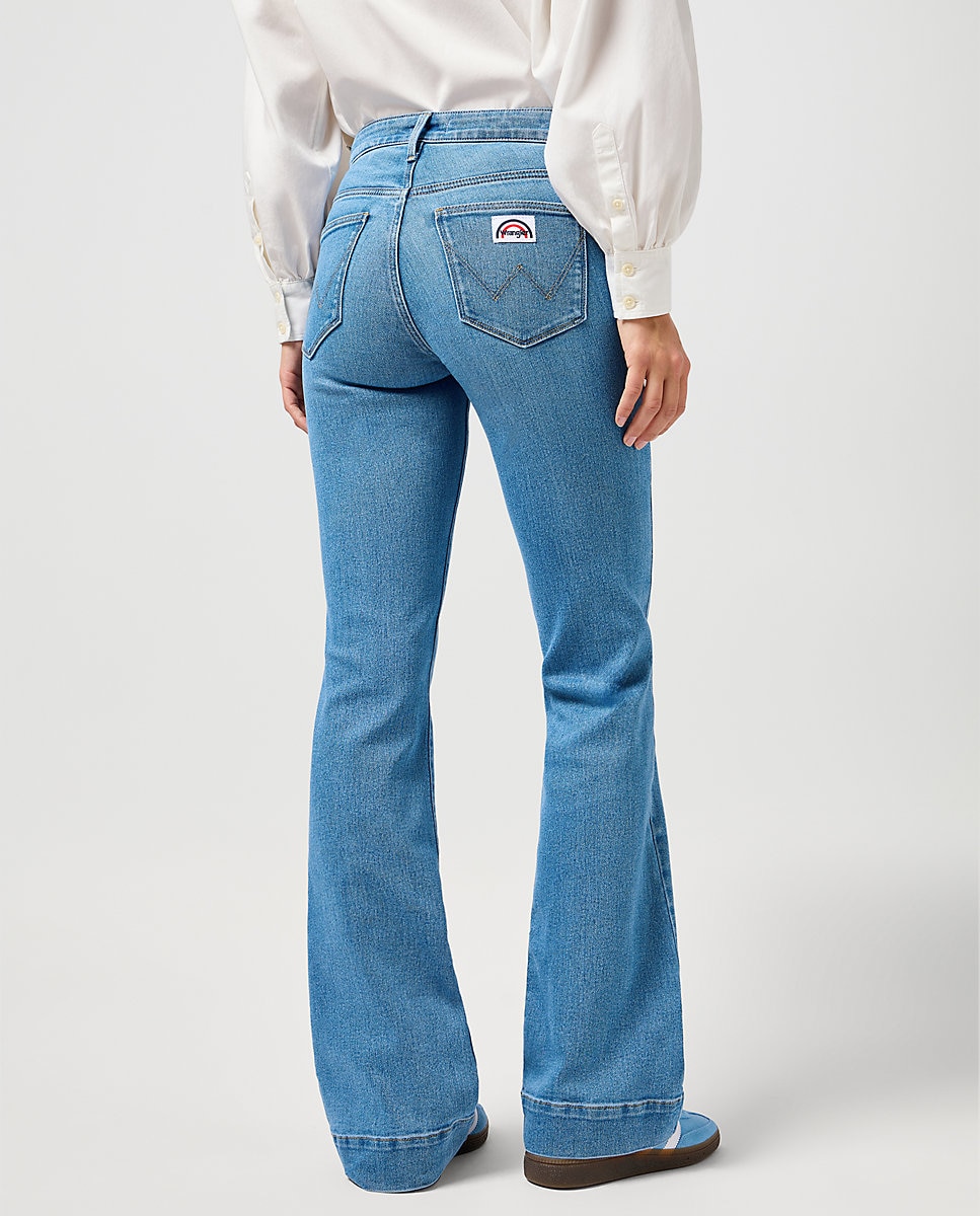 Vaquero Flare de mujer de corte campana en - Wrangler - Azul Azul-2