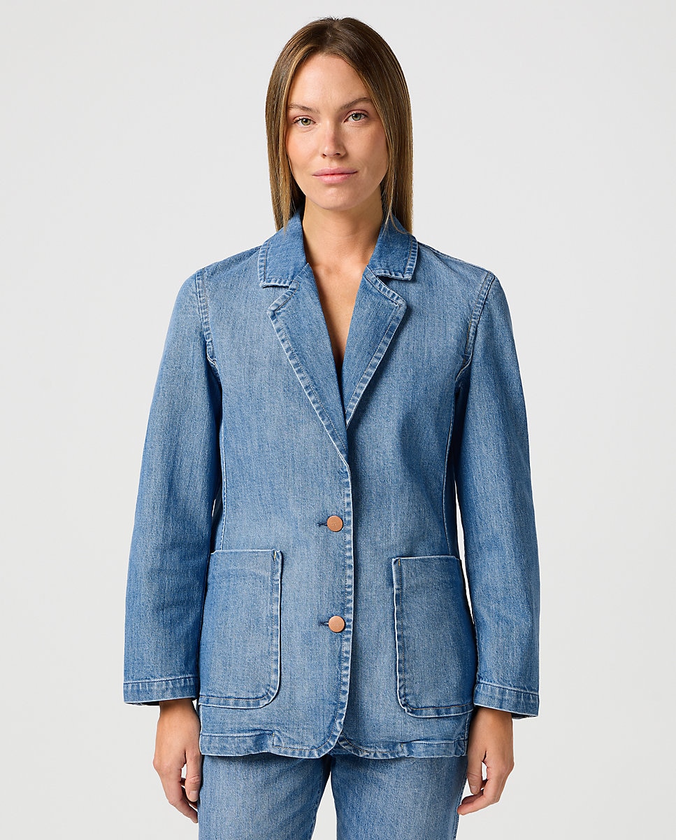 Cazadora blazer vaquera de mujer - Wrangler - Azul denim Azul denim-1