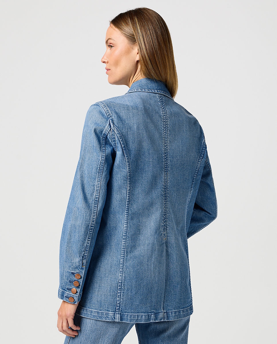 Cazadora blazer vaquera de mujer - Wrangler - Azul denim Azul denim-2