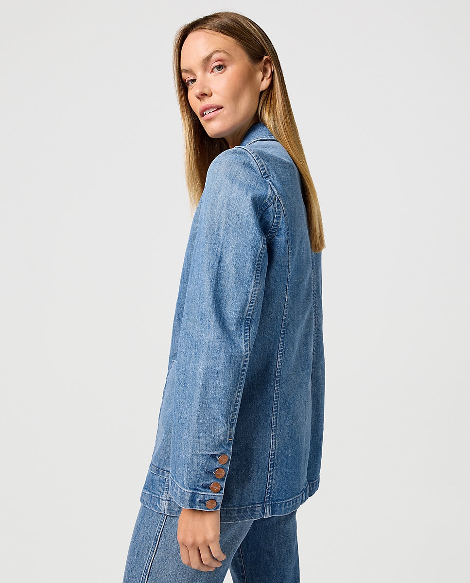 Cazadora blazer vaquera de mujer - Wrangler - Azul denim Azul denim-4