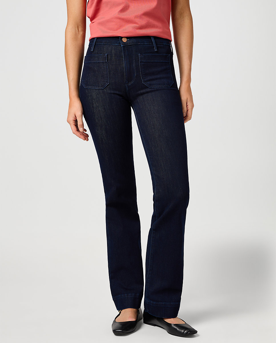Vaquero campana de mujer con cintura media - Wrangler - Azul oscuro Azul oscuro-1