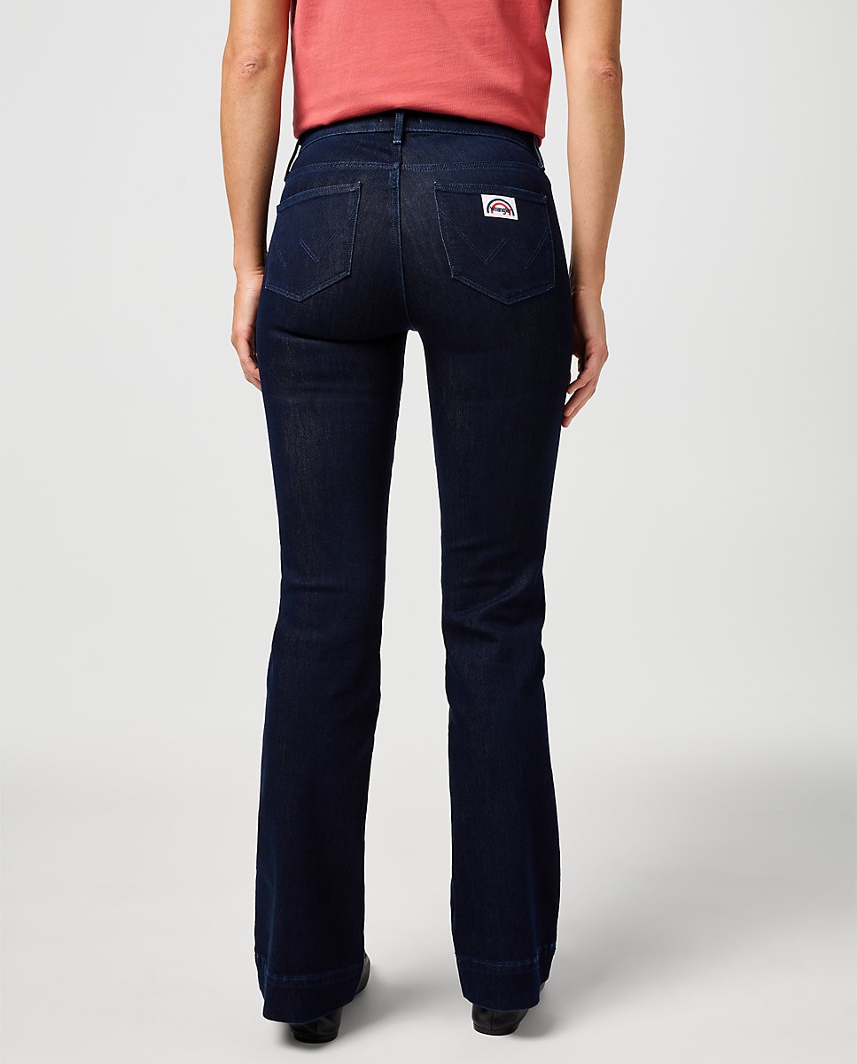 Vaquero campana de mujer con cintura media - Wrangler - Azul oscuro Azul oscuro-2