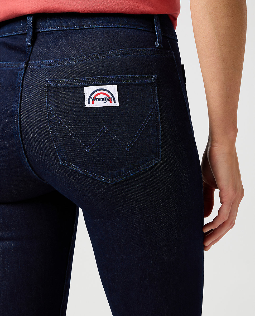 Vaquero campana de mujer con cintura media - Wrangler - Azul oscuro Azul oscuro-4