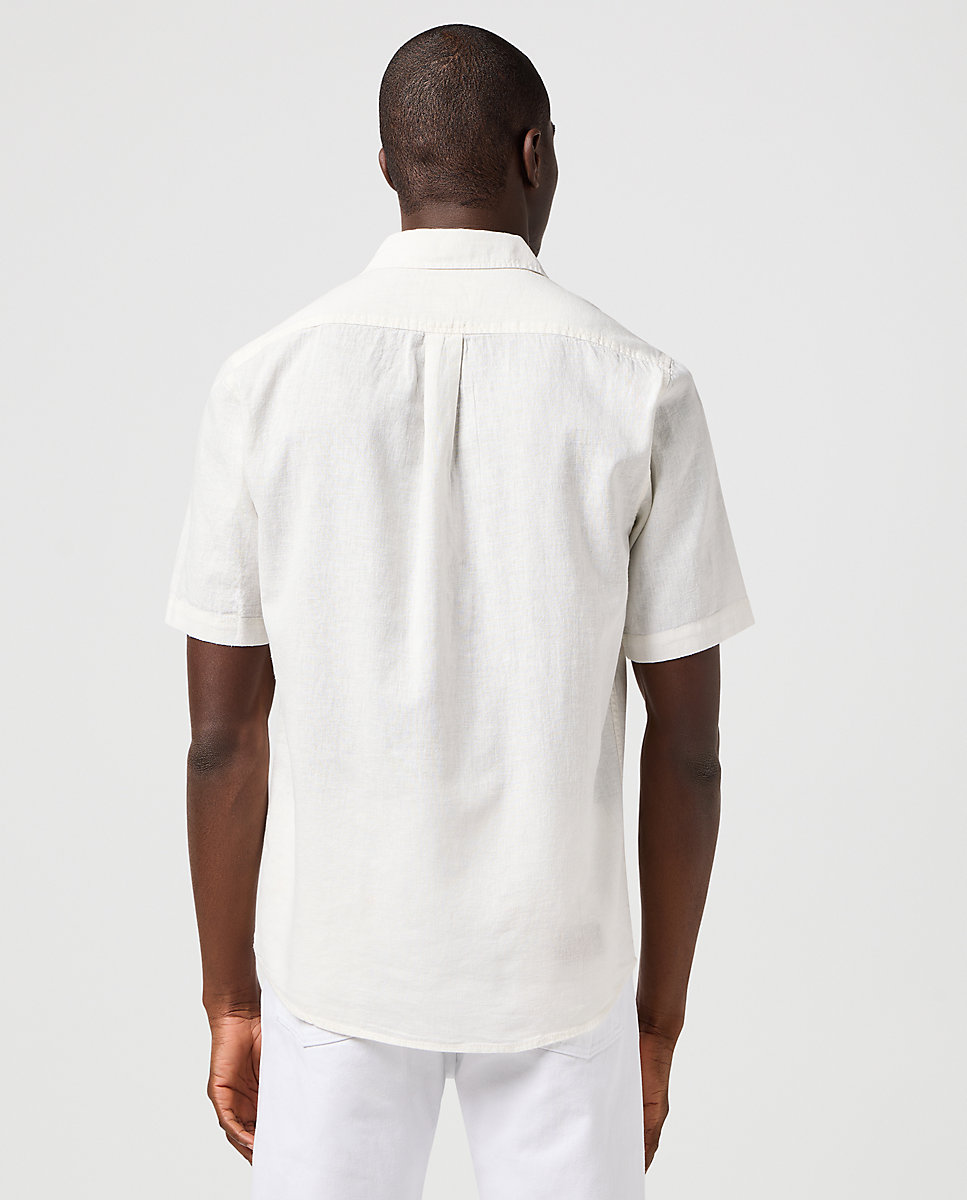 Camisa de hombre de manga corta y corte regular - Wrangler - Blanco Blanco-3