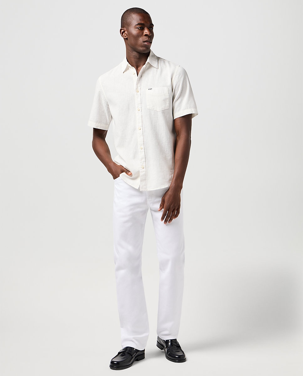 Camisa de hombre de manga corta y corte regular - Wrangler - Blanco Blanco-4