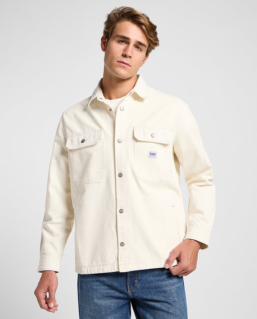 Imagen 0 de Sobrecamisa de hombre de manga larga en blanco