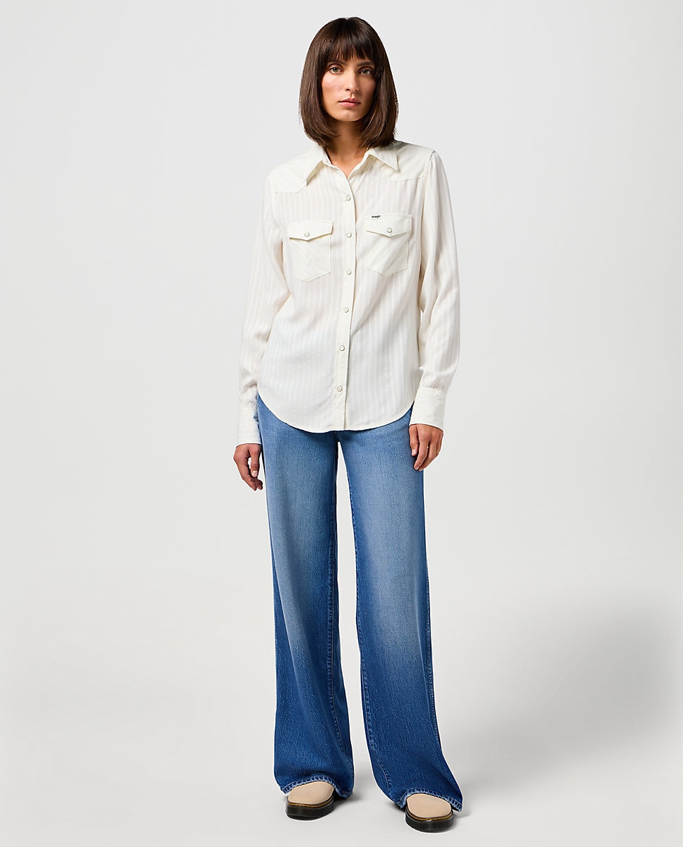 Vaquero ancho world wide de mujer de corte wide leg - Wrangler - Azul Azul-3