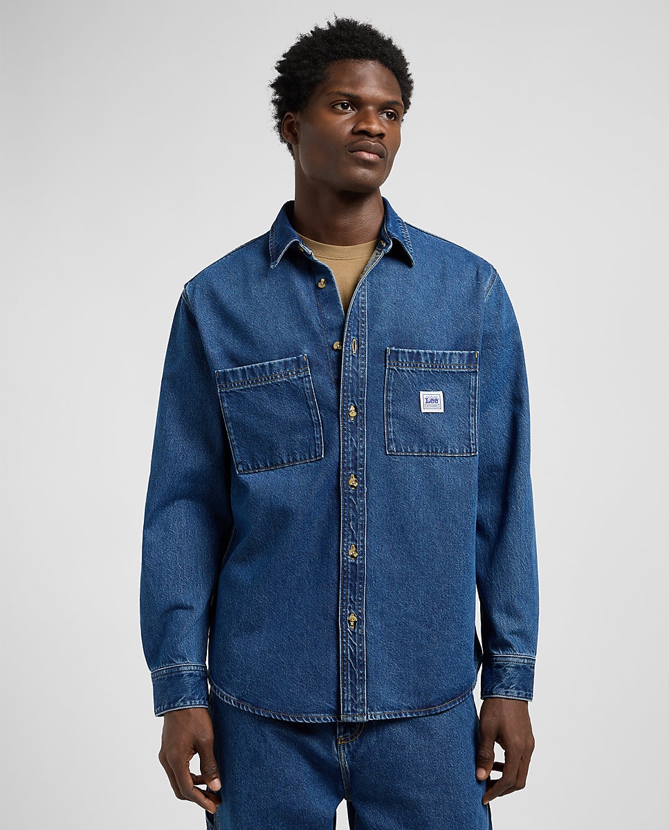Camisa vaquera de hombre de corte relaxado