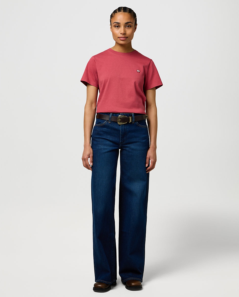 Camiseta de mujer de manga corta - Wrangler - Rojo Rojo-3