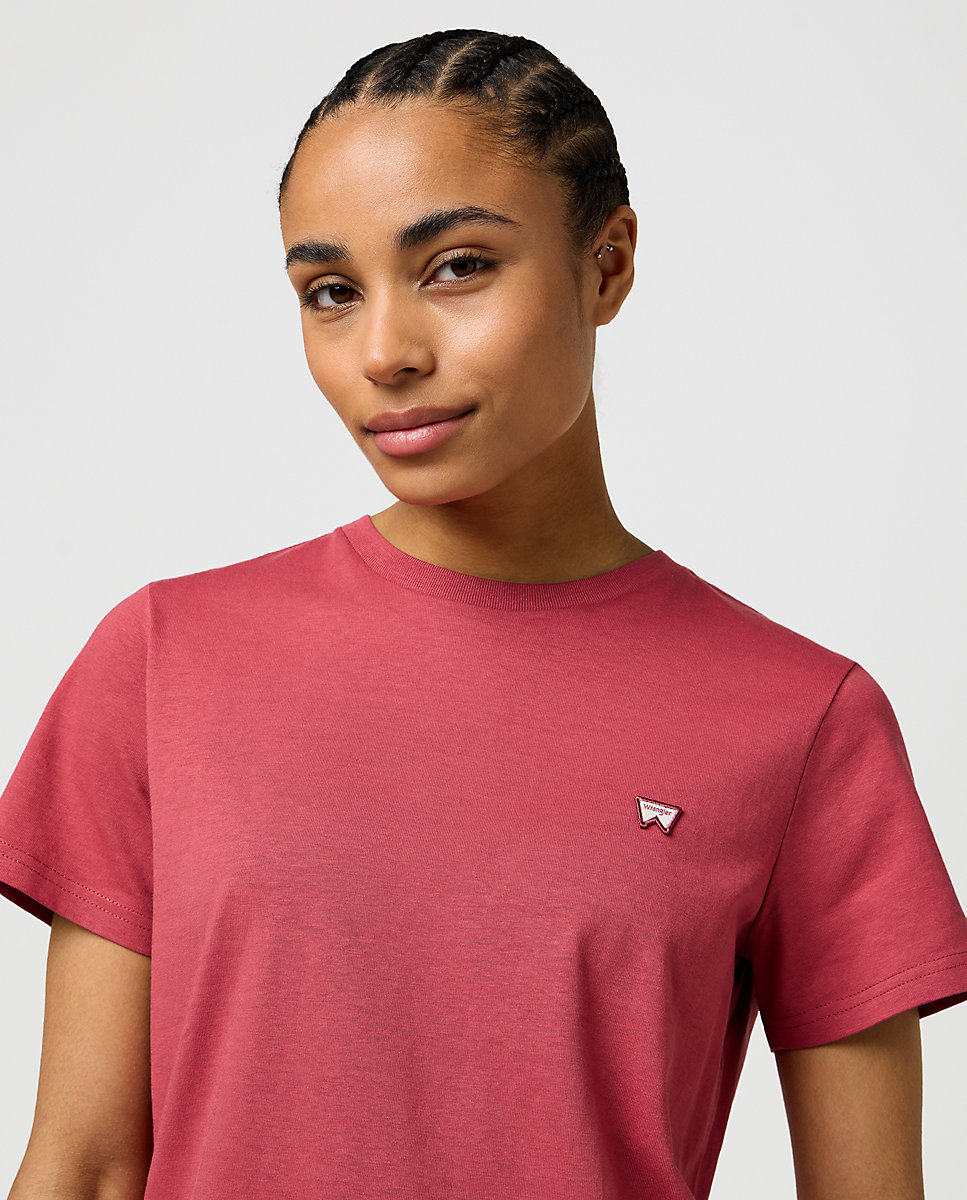Camiseta de mujer de manga corta - Wrangler - Rojo Rojo-4