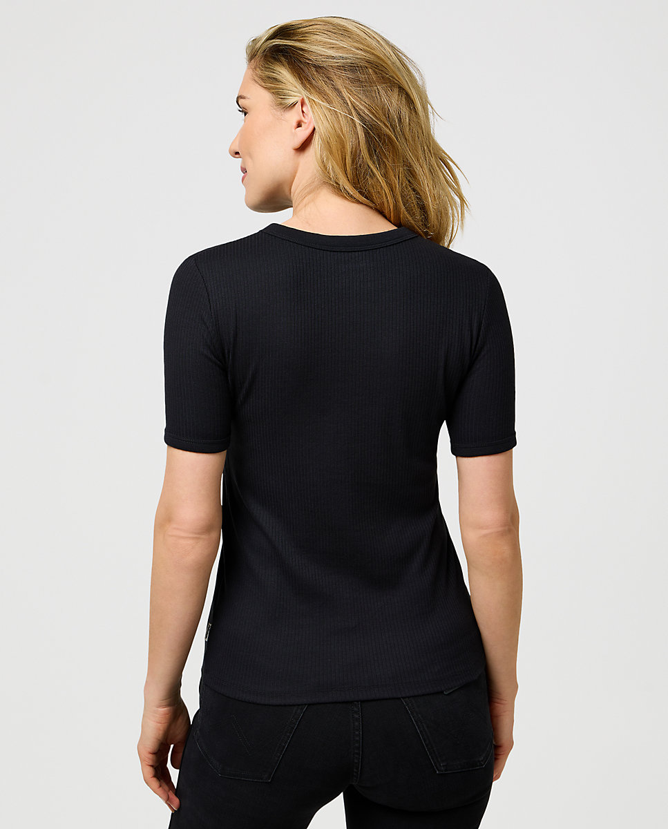 Camiseta de mujer en punto de rayas - Wrangler - Negro Negro-2