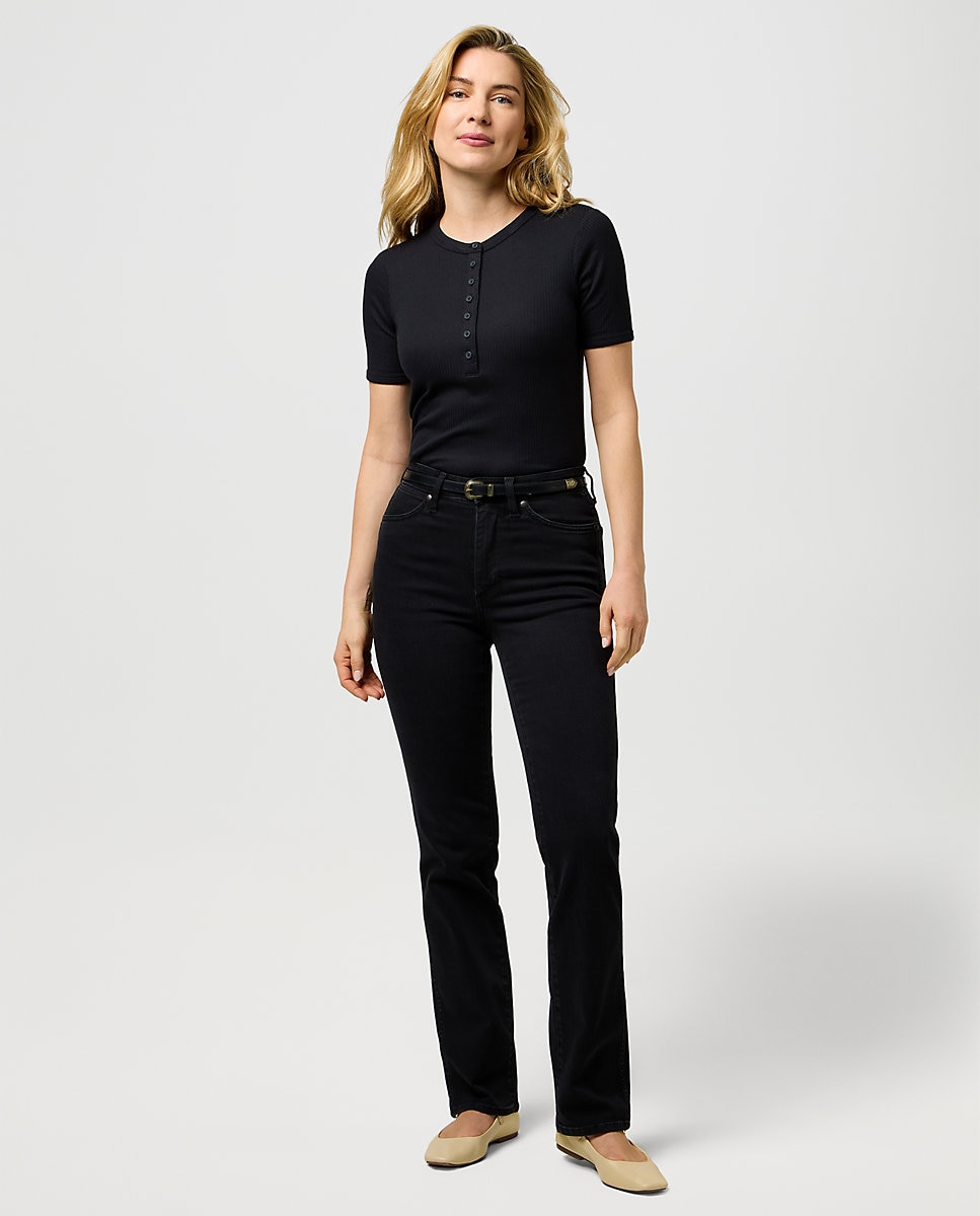 Camiseta de mujer en punto de rayas - Wrangler - Negro Negro-3