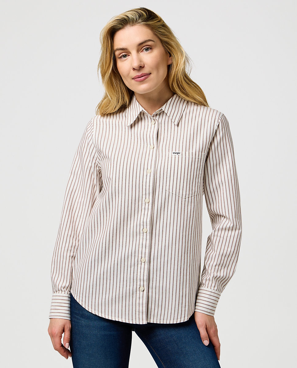 Camisa de mujer con bolsillo - Wrangler - Blanco Blanco-1