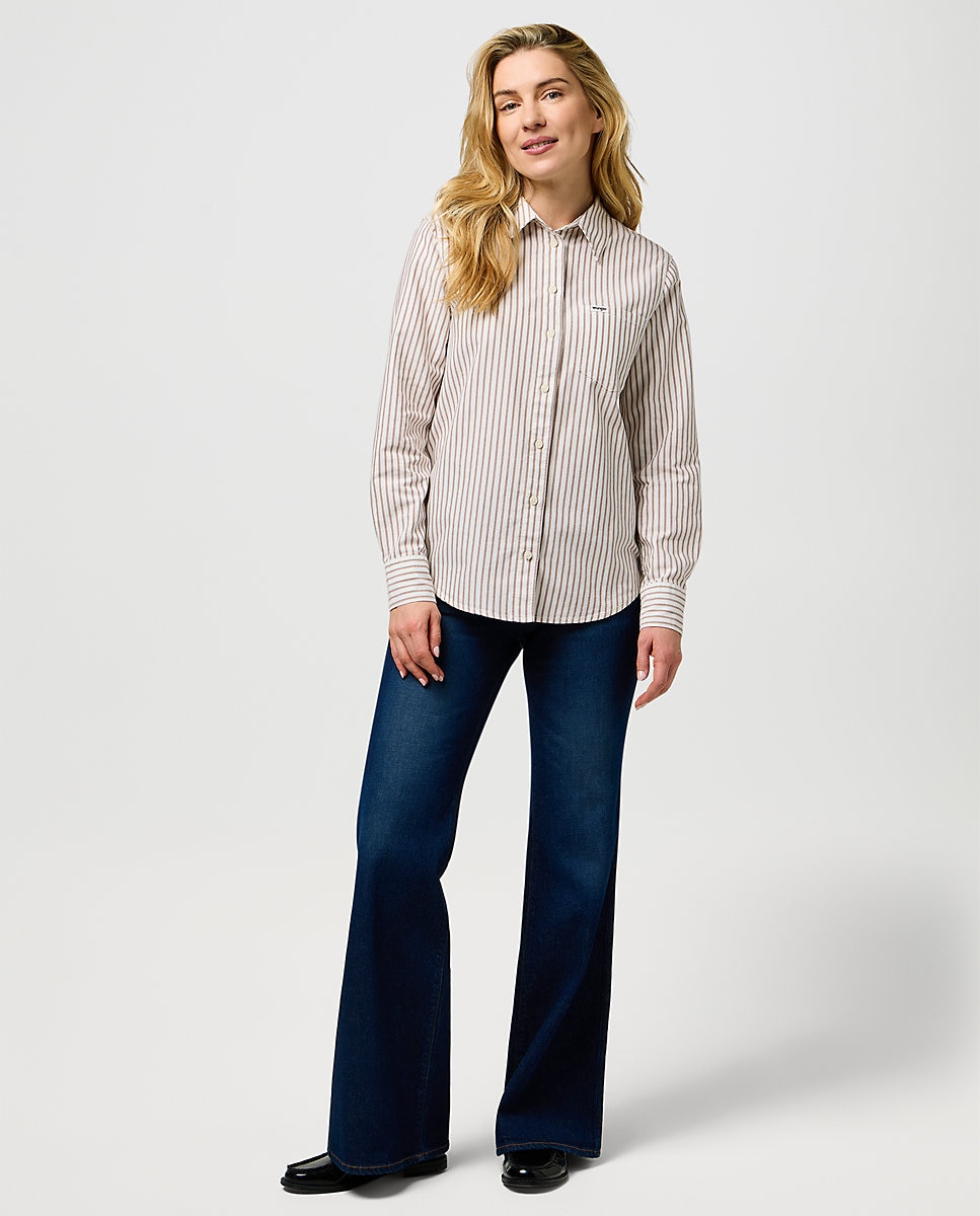 Camisa de mujer con bolsillo - Wrangler - Blanco Blanco-3