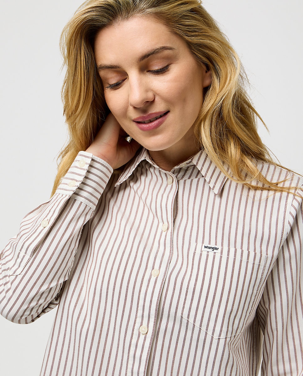 Camisa de mujer con bolsillo - Wrangler - Blanco Blanco-4