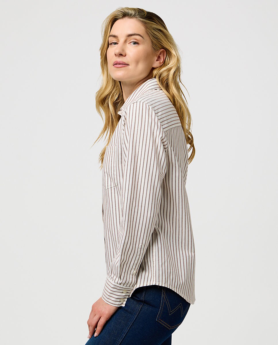 Camisa de mujer con bolsillo - Wrangler - Blanco Blanco-5
