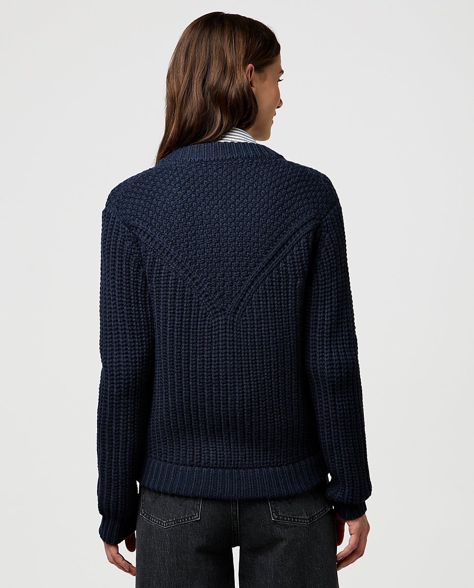 Cárdigan de mujer con canesú de inspiración wéstern - Wrangler - Azul oscuro Azul oscuro-2