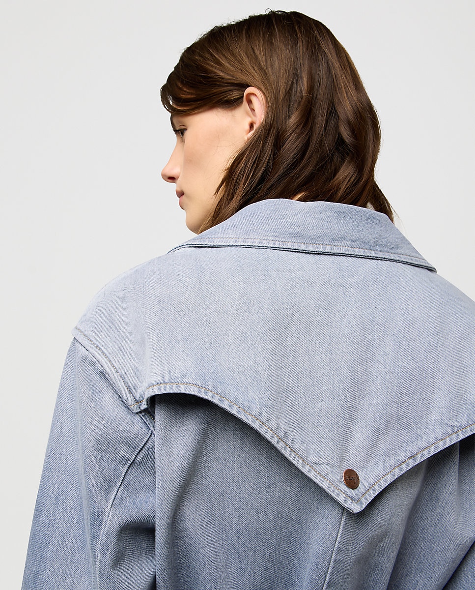 Gabardina vaquera de mujer larga - Wrangler - Azul claro Azul claro-5