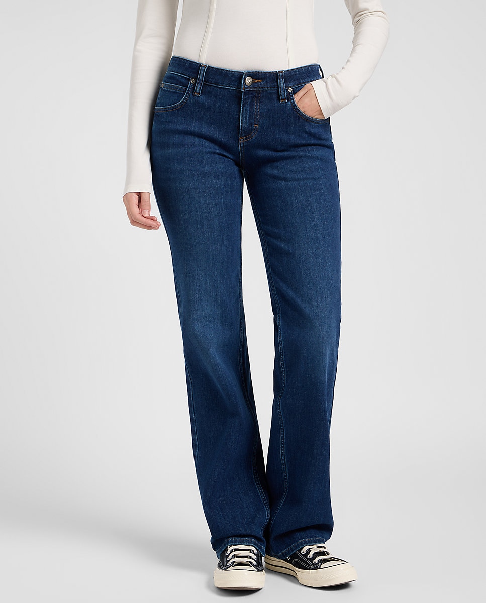 Vaquero recto Zoe de mujer de tiro bajo - Lee - Azul Azul-1