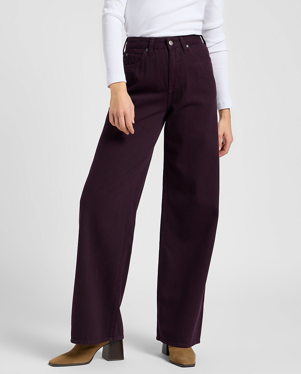 Vaquero Stella de mujer de pierna A-line y tiro super alto - Lee - Morado Morado-1