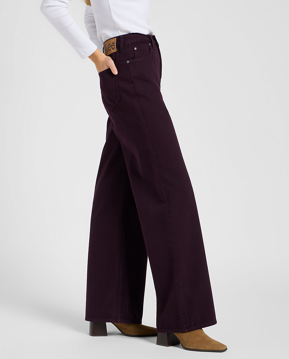 Vaquero Stella de mujer de pierna A-line y tiro super alto - Lee - Morado Morado-4