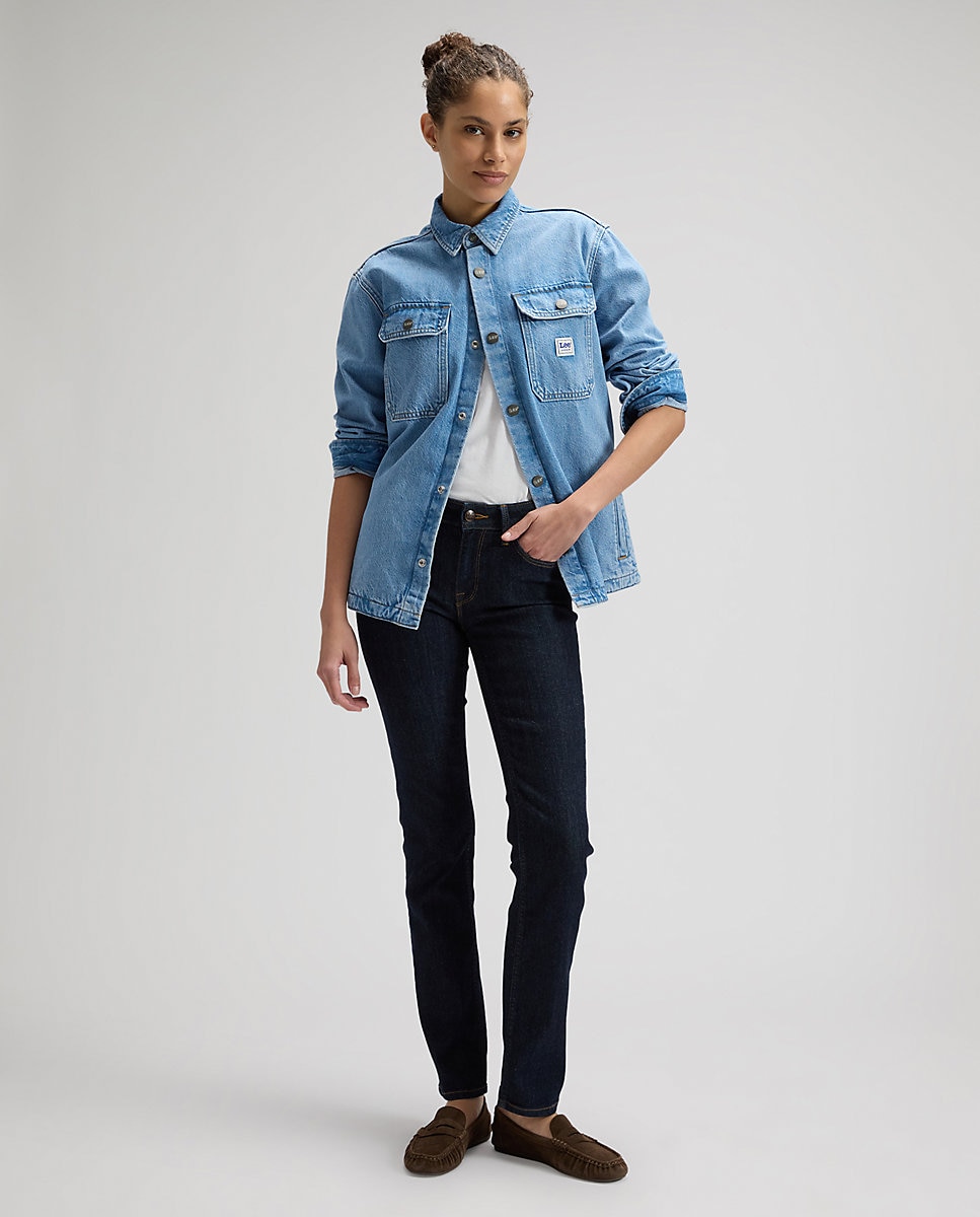 Vaquero recto Elly de mujer de tiro medio - Lee - Azul denim Azul denim-3