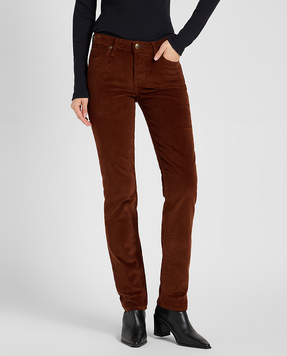 Pantalón recto Marion de mujer en pana - Lee - Marrón oscuro Marrón oscuro-2