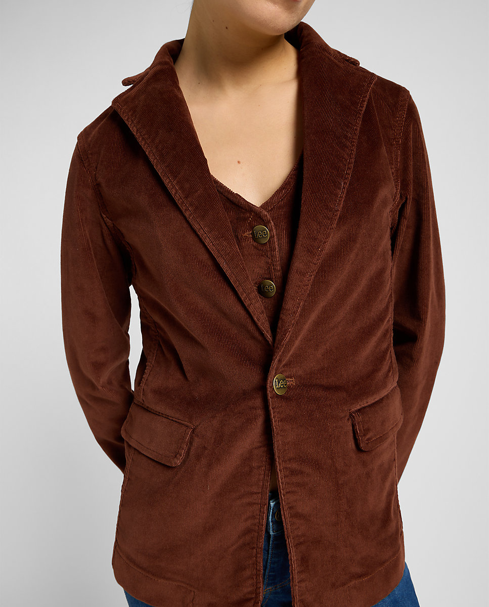 Blazer de mujer de corte regular - Lee - Marrón oscuro Marrón oscuro-5