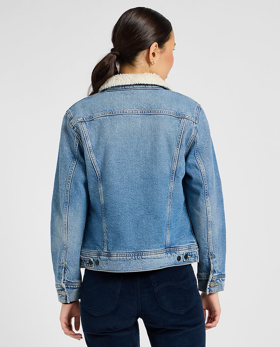 Cazadora sherpa vaquera de mujer en - Lee - Azul Azul-2