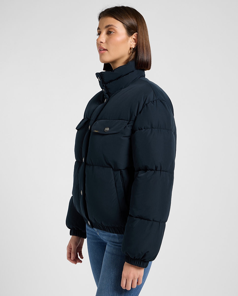 Plumifero corto de mujer en - Lee - Negro Negro-4