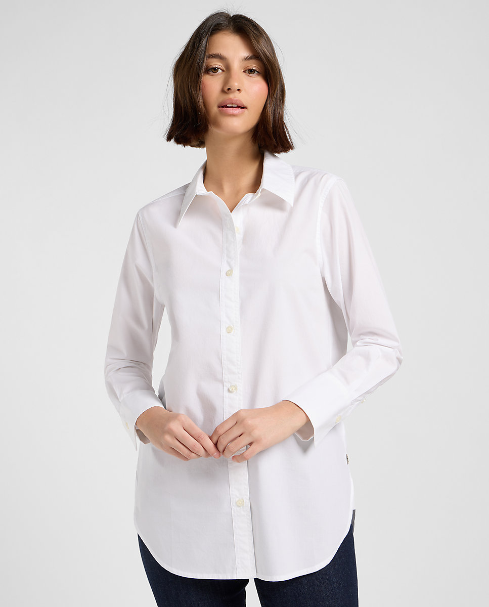 Camisa de mujer clasica de corte regular - Lee - Blanco Blanco-1