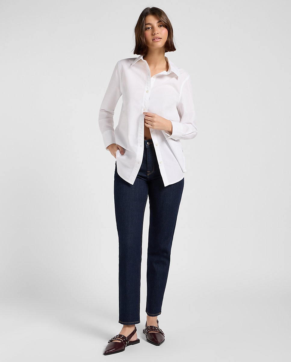 Camisa de mujer clasica de corte regular - Lee - Blanco Blanco-3