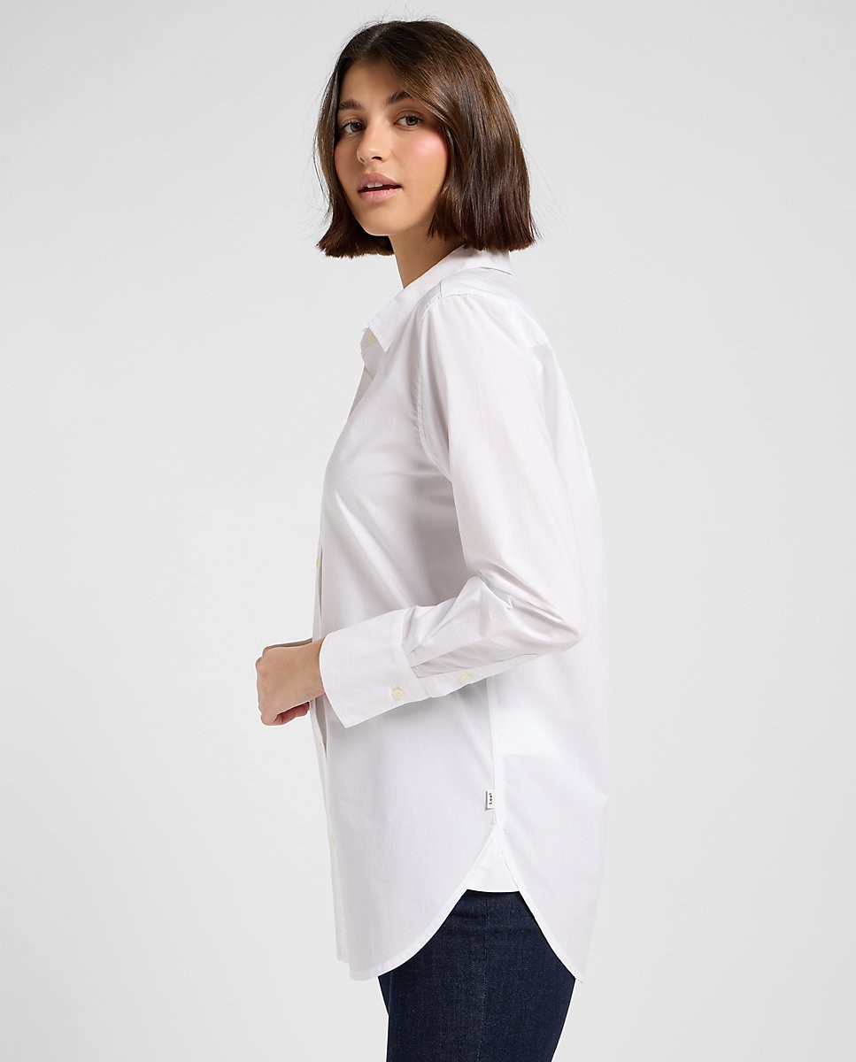 Camisa de mujer clasica de corte regular - Lee - Blanco Blanco-4