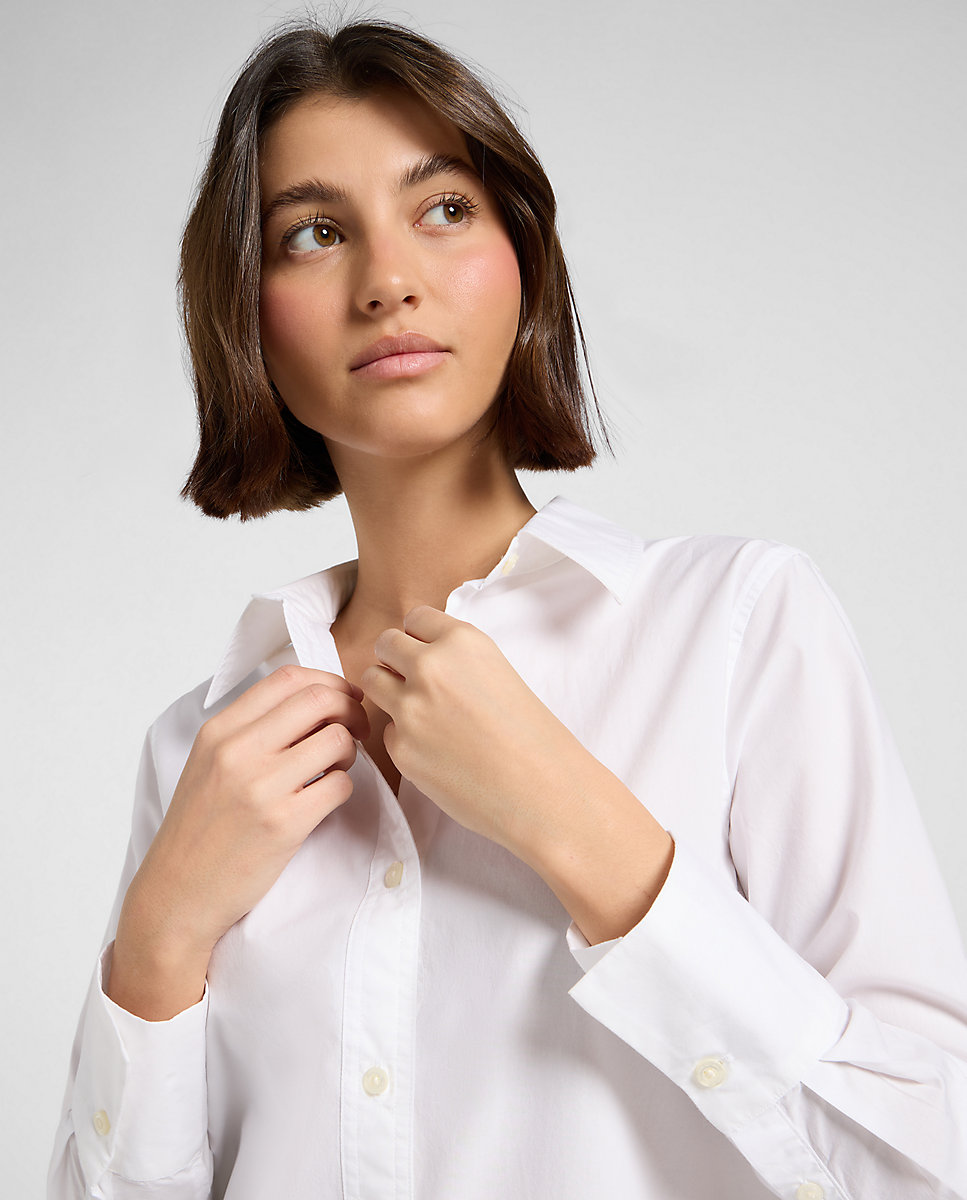 Camisa de mujer clasica de corte regular - Lee - Blanco Blanco-5