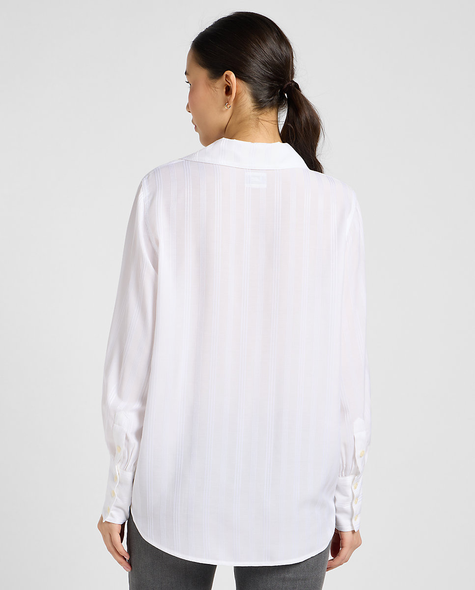 Camisa de mujer de corte holgado con mangas abullonadas - Lee - Blanco Blanco-2