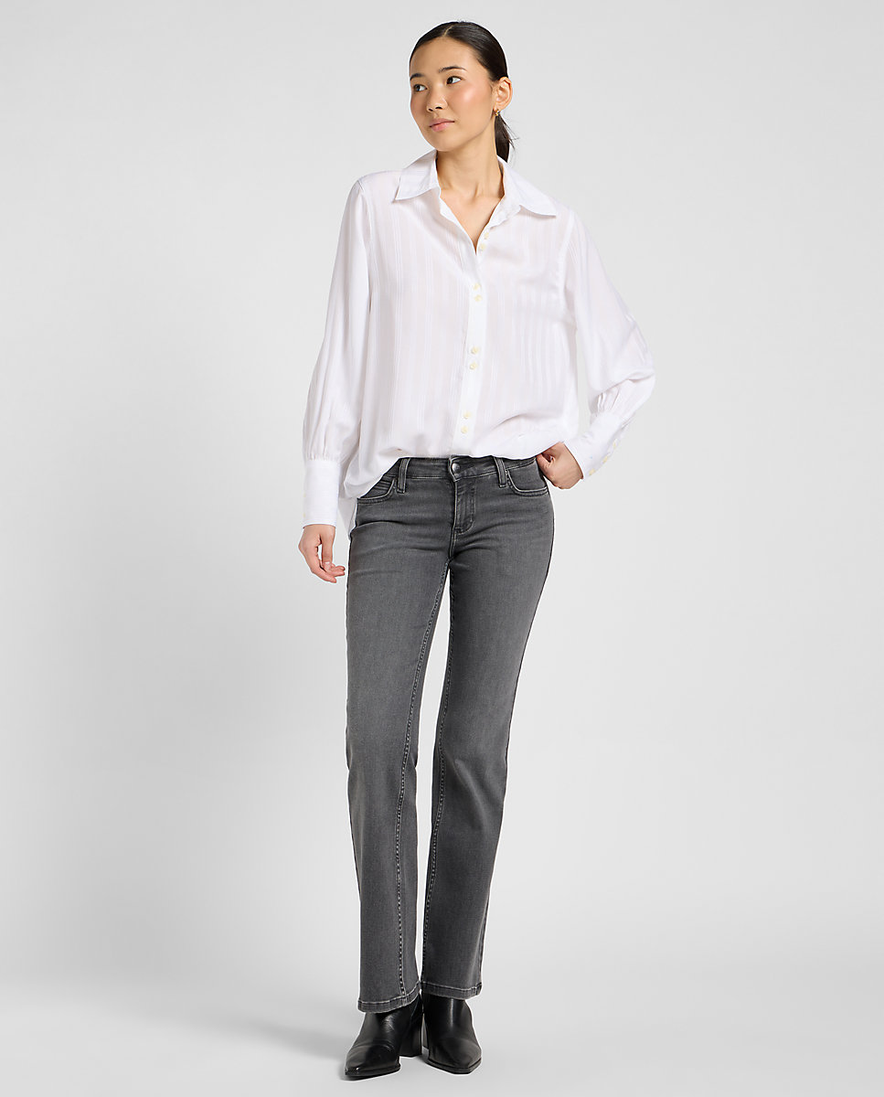 Camisa de mujer de corte holgado con mangas abullonadas - Lee - Blanco Blanco-3