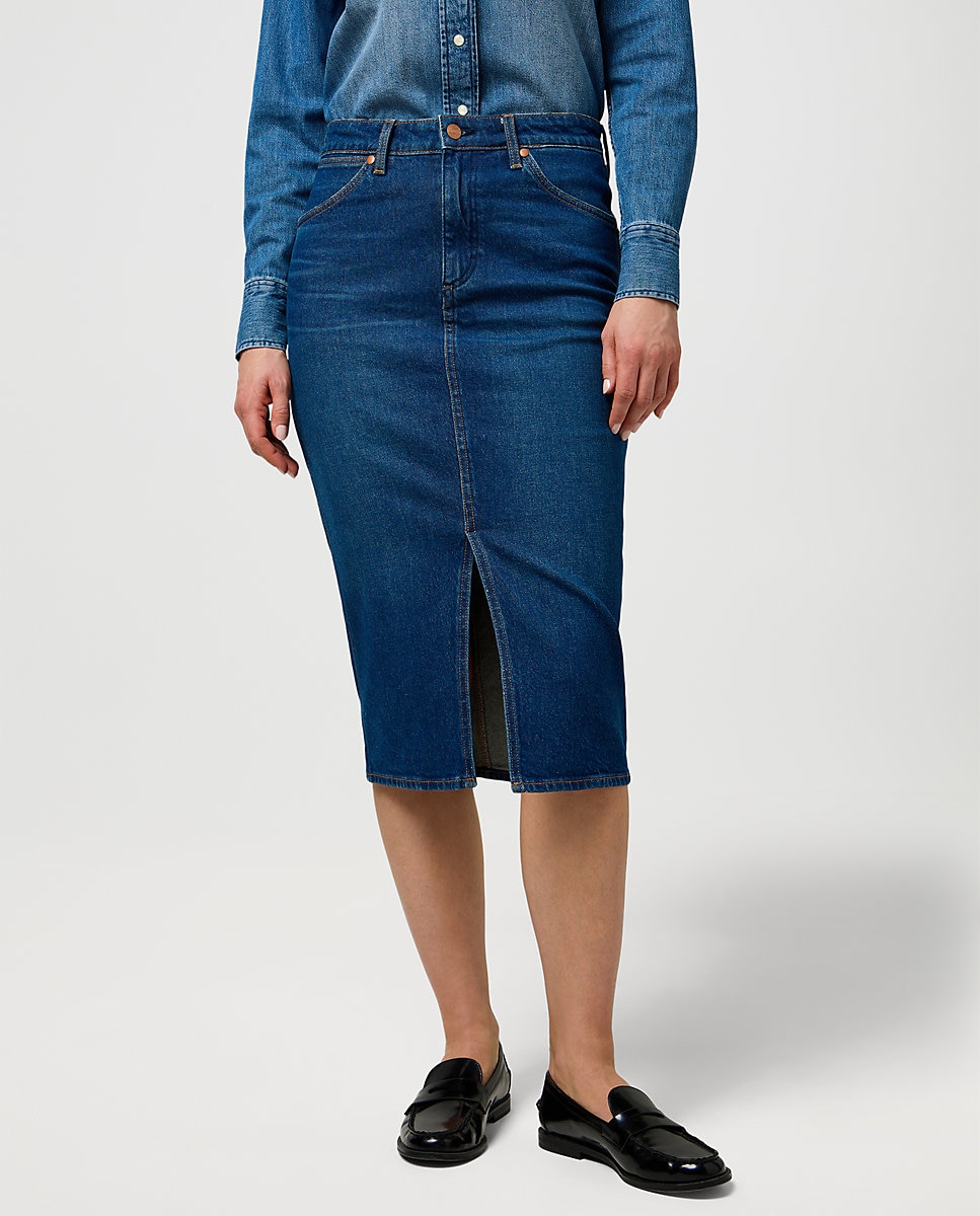 Falda vaquera de tubo - Wrangler - Azul denim Azul denim-1