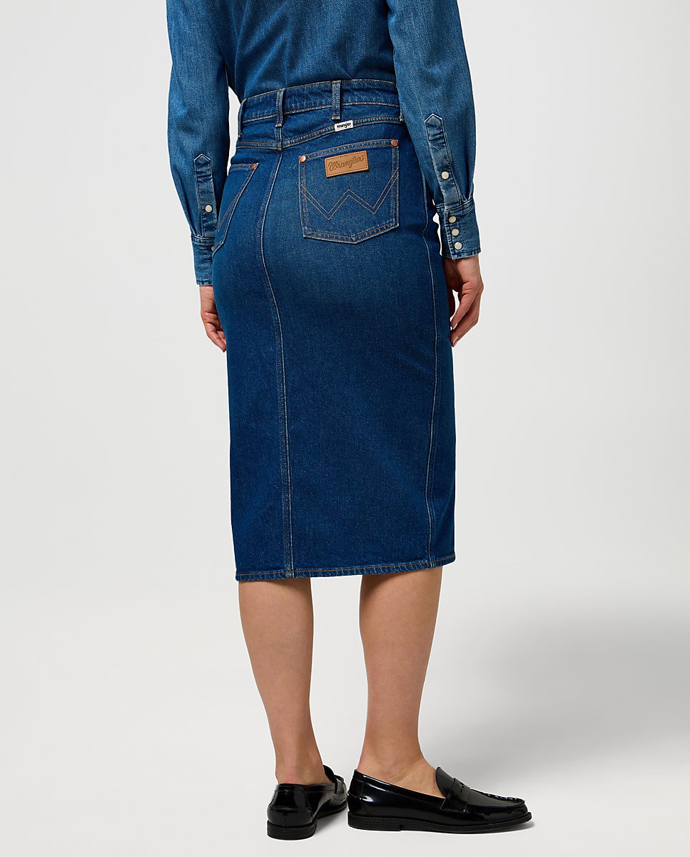 Falda vaquera de tubo - Wrangler - Azul denim Azul denim-2