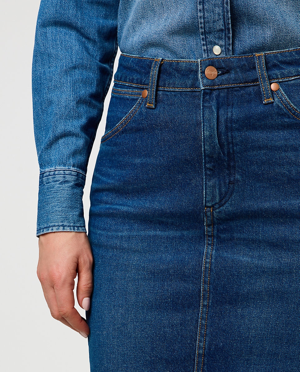 Falda vaquera de tubo - Wrangler - Azul denim Azul denim-4
