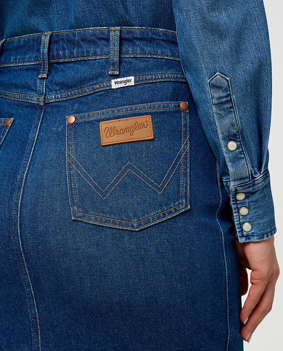 Falda vaquera de tubo - Wrangler - Azul denim Azul denim-5