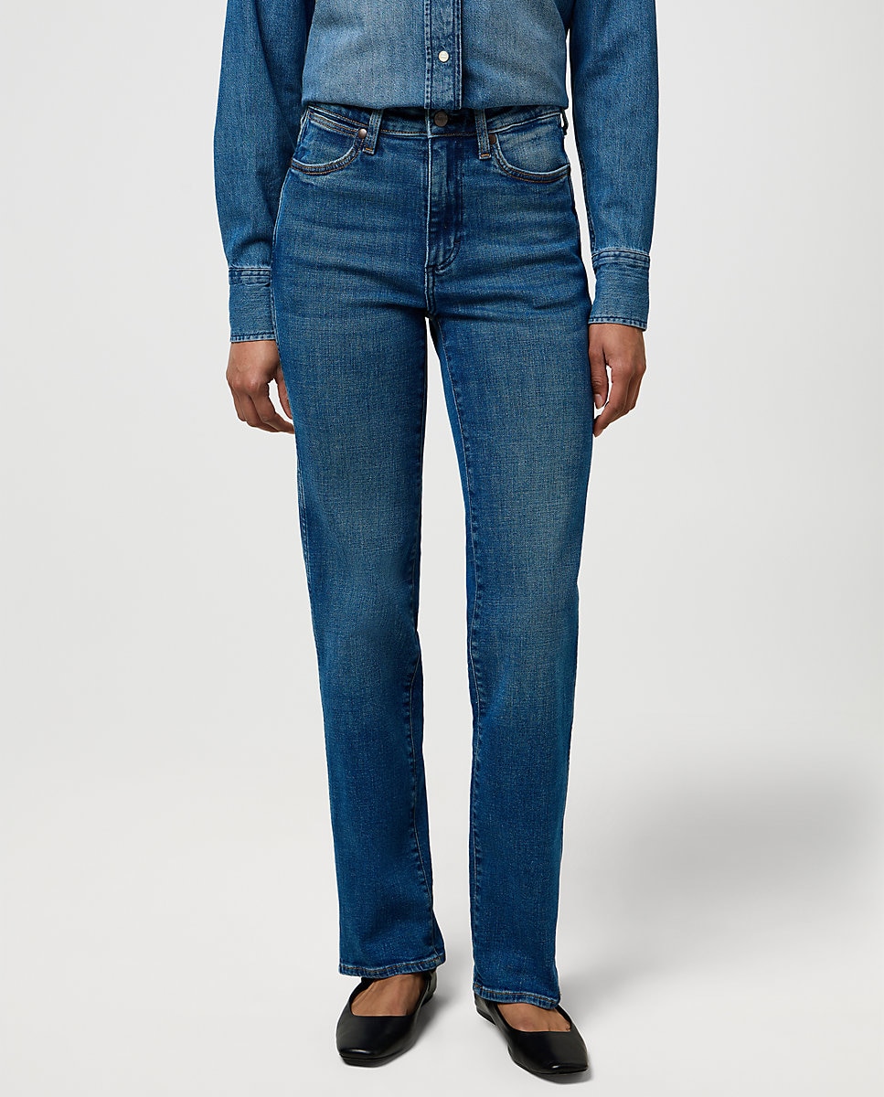 Vaqueros Straight de mujer de corte recto y cintura media - Wrangler - Azul denim Azul denim-1