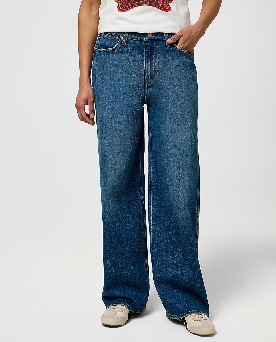 Vaquero de mujer de corte recto y loose con cintura media - Wrangler - Azul denim Azul denim-1