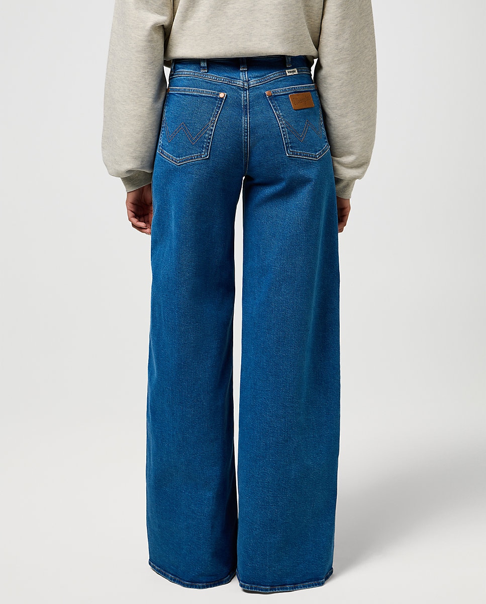 Vaquero de mujer Canyon de corte ancho y cintura alta - Wrangler - Azul Azul-2