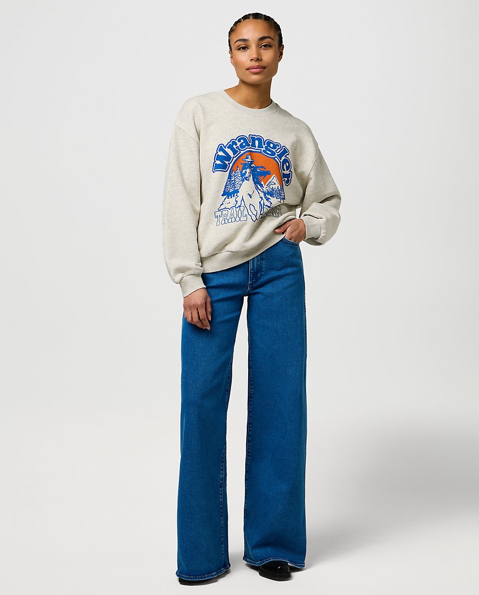 Vaquero de mujer Canyon de corte ancho y cintura alta - Wrangler - Azul Azul-3