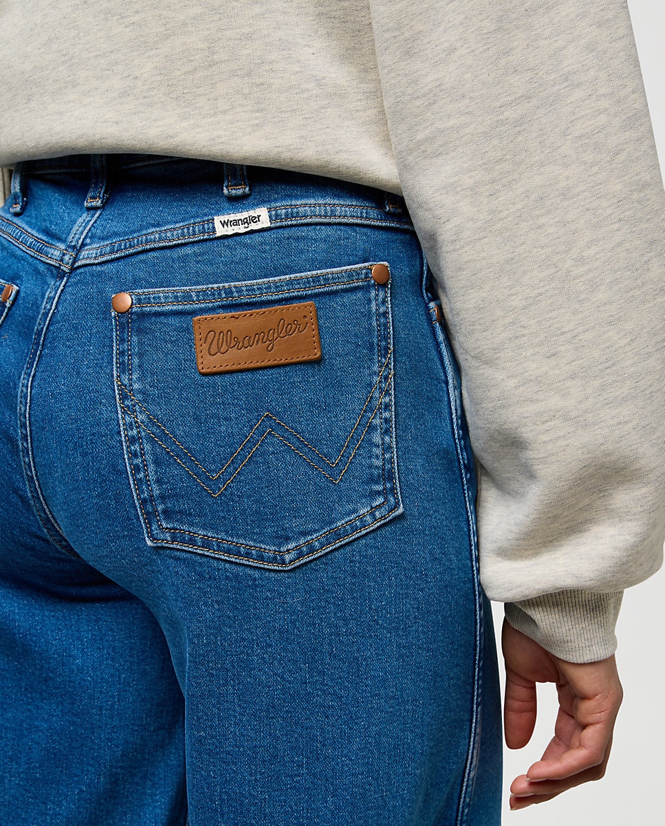 Vaquero de mujer Canyon de corte ancho y cintura alta - Wrangler - Azul Azul-4