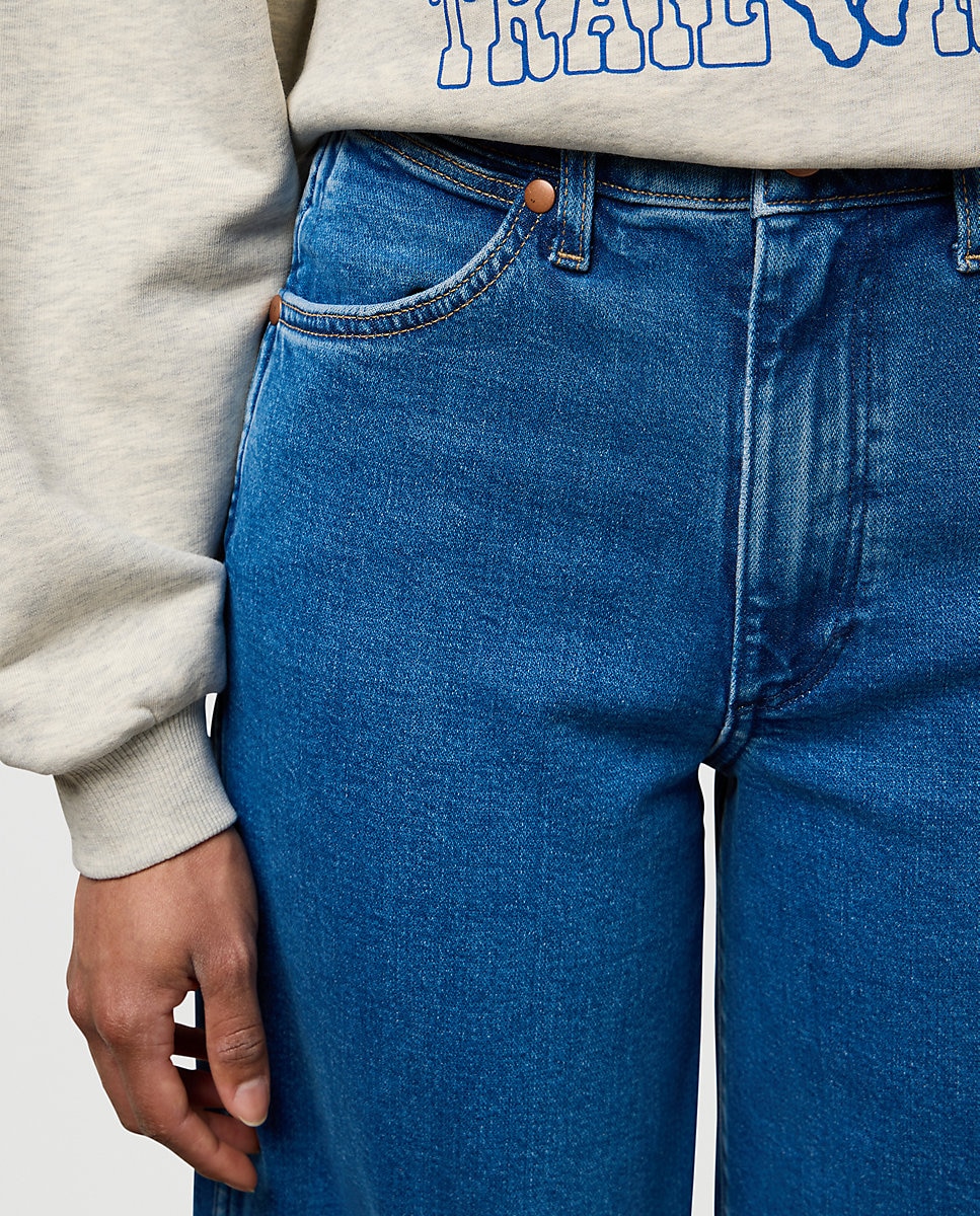 Vaquero de mujer Canyon de corte ancho y cintura alta - Wrangler - Azul Azul-5